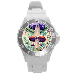 Magician s Conjuration Design Round Plastic Sport Watch (l) by GardenOfOphir