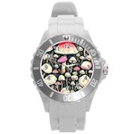 Spell Chanterelle Design Round Plastic Sport Watch (L) Front