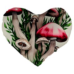 Glamour Enchantment Design Large 19  Premium Heart Shape Cushions by GardenOfOphir