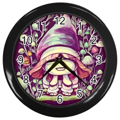 Toadstool Charm For Necromancy And Conjuration Wall Clock (black) by GardenOfOphir