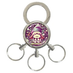 Toadstool Charm For Necromancy And Conjuration 3-Ring Key Chain