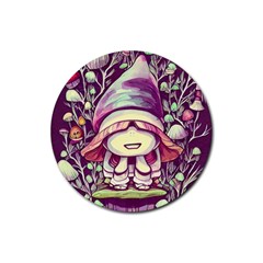 Toadstool Charm For Necromancy And Conjuration Rubber Coaster (round) by GardenOfOphir