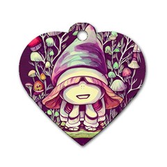 Toadstool Charm For Necromancy And Conjuration Dog Tag Heart (Two Sides)