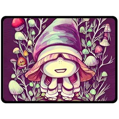 Toadstool Charm For Necromancy And Conjuration One Side Fleece Blanket (large) by GardenOfOphir