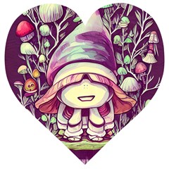 Toadstool Charm For Necromancy And Conjuration Wooden Puzzle Heart