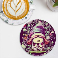 Toadstool Charm For Necromancy And Conjuration Uv Print Round Tile Coaster by GardenOfOphir