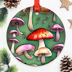 Glamour Mushroom For Enchantment And Bewitchment Ornament (round) by GardenOfOphir