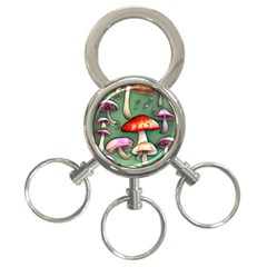 Glamour Mushroom For Enchantment And Bewitchment 3-ring Key Chain by GardenOfOphir