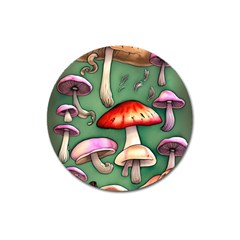 Glamour Mushroom For Enchantment And Bewitchment Magnet 3  (round) by GardenOfOphir