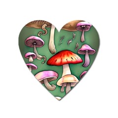 Glamour Mushroom For Enchantment And Bewitchment Heart Magnet by GardenOfOphir