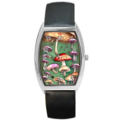 Glamour Mushroom For Enchantment And Bewitchment Barrel Style Metal Watch by GardenOfOphir