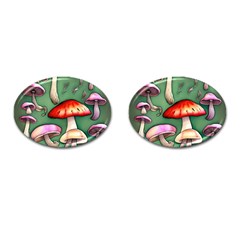 Glamour Mushroom For Enchantment And Bewitchment Cufflinks (oval) by GardenOfOphir