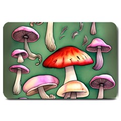 Glamour Mushroom For Enchantment And Bewitchment Large Doormat by GardenOfOphir