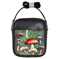 Glamour Mushroom For Enchantment And Bewitchment Girls Sling Bag by GardenOfOphir