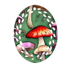 Glamour Mushroom For Enchantment And Bewitchment Ornament (oval Filigree) by GardenOfOphir