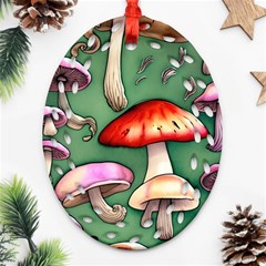 Glamour Mushroom For Enchantment And Bewitchment Oval Filigree Ornament (two Sides)