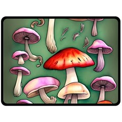 Glamour Mushroom For Enchantment And Bewitchment Fleece Blanket (large) by GardenOfOphir