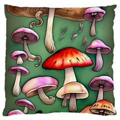 Glamour Mushroom For Enchantment And Bewitchment Large Premium Plush Fleece Cushion Case (two Sides) by GardenOfOphir