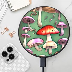 Glamour Mushroom For Enchantment And Bewitchment Wireless Fast Charger(black)