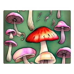 Glamour Mushroom For Enchantment And Bewitchment One Side Premium Plush Fleece Blanket (large)