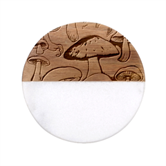 Glamour Mushroom For Enchantment And Bewitchment Classic Marble Wood Coaster (round)  by GardenOfOphir