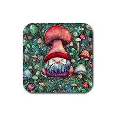 Black Art Mushroom For Incantation And Witchcraft Rubber Coaster (square) by GardenOfOphir