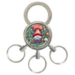 Black Art Mushroom For Incantation And Witchcraft 3-Ring Key Chain Front