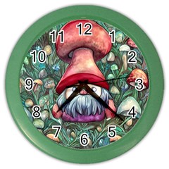 Black Art Mushroom For Incantation And Witchcraft Color Wall Clock by GardenOfOphir