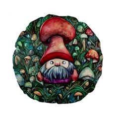 Black Art Mushroom For Incantation And Witchcraft Standard 15  Premium Flano Round Cushions by GardenOfOphir