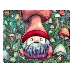 Black Art Mushroom For Incantation And Witchcraft Premium Plush Fleece Blanket (large)