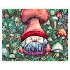 Black Art Mushroom For Incantation And Witchcraft One Side Premium Plush Fleece Blanket (medium) by GardenOfOphir