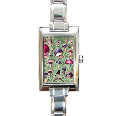 Presto Mushroom For Prestidigitation And Legerdemain Rectangle Italian Charm Watch by GardenOfOphir