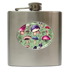 Presto Mushroom For Prestidigitation And Legerdemain Hip Flask (6 Oz) by GardenOfOphir