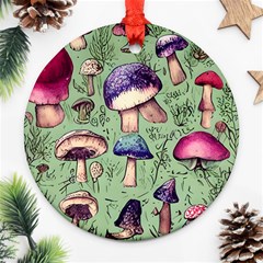 Presto Mushroom For Prestidigitation And Legerdemain Round Ornament (two Sides) by GardenOfOphir