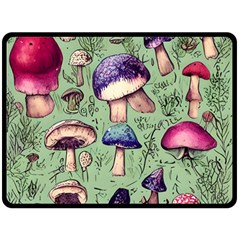 Presto Mushroom For Prestidigitation And Legerdemain One Side Fleece Blanket (large) by GardenOfOphir