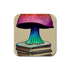 Forest Fairycore Mushroom Rubber Square Coaster (4 Pack) by GardenOfOphir