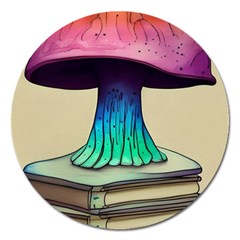 Forest Fairycore Mushroom Magnet 5  (round) by GardenOfOphir