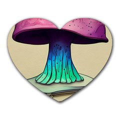 Forest Fairycore Mushroom Heart Mousepad by GardenOfOphir