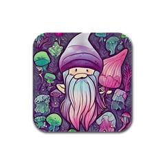 Foraging Mushroom Rubber Square Coaster (4 Pack) by GardenOfOphir