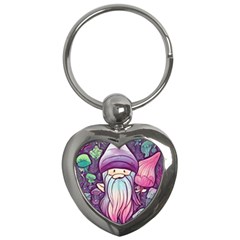 Foraging Mushroom Key Chain (heart) by GardenOfOphir