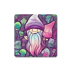 Foraging Mushroom Square Magnet by GardenOfOphir