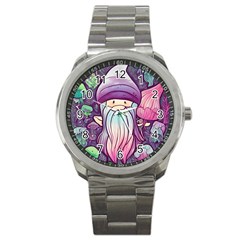 Foraging Mushroom Sport Metal Watch by GardenOfOphir