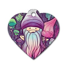 Foraging Mushroom Dog Tag Heart (one Side) by GardenOfOphir