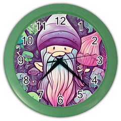 Foraging Mushroom Color Wall Clock by GardenOfOphir