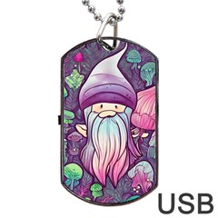 Foraging Mushroom Dog Tag Usb Flash (one Side) by GardenOfOphir