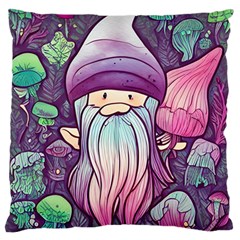 Foraging Mushroom Large Premium Plush Fleece Cushion Case (one Side) by GardenOfOphir