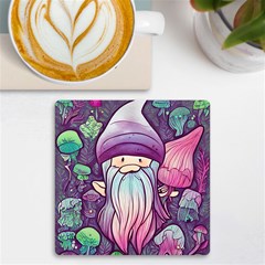 Foraging Mushroom Uv Print Square Tile Coaster  by GardenOfOphir