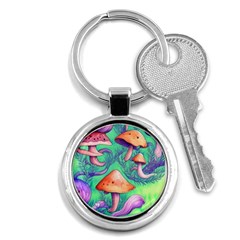 Natural Mushroom Illustration Design Key Chain (round) by GardenOfOphir