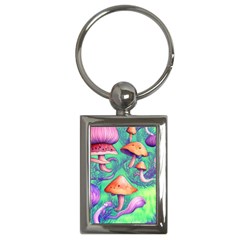 Natural Mushroom Illustration Design Key Chain (rectangle) by GardenOfOphir