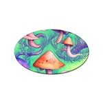 Natural Mushroom Illustration Design Sticker Oval (10 pack) Front